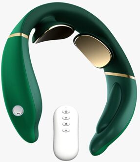 Nek Massager Met Warmte Voor Pijn Relift Diepe Kneden Elektrische Hals Halswervel Fysiotherapie Puls Massage Ontspanning groen