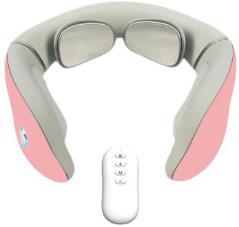 Nek Massager Met Warmte Voor Pijn Relift Diepe Kneden Elektrische Hals Halswervel Fysiotherapie Puls Massage Ontspanning roze