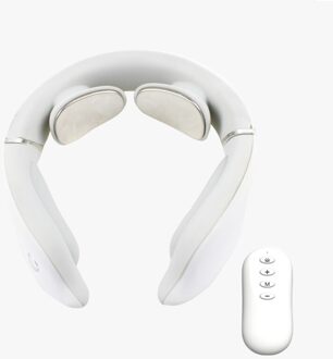 Nek Massager Met Warmte Voor Pijn Relift Diepe Kneden Elektrische Hals Halswervel Fysiotherapie Puls Massage Ontspanning wit