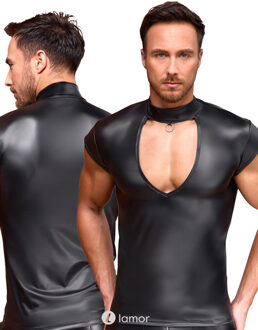 NEK Shirt met V-Cut-out & frontring, NK2161818 - Maat:: S