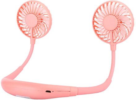 Nekband Fan Draagbare 3 Wind Speed Usb Oplaadbare Personal Cooling Fan Met Kleurrijke Nachtlampje En Aromatherapie Functie roze