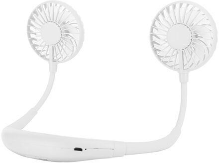 Nekband Fan Draagbare 3 Wind Speed Usb Oplaadbare Personal Cooling Fan Met Kleurrijke Nachtlampje En Aromatherapie Functie wit