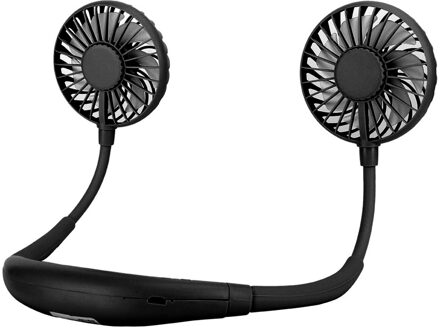 Nekband Fan Draagbare 3 Wind Speed Usb Oplaadbare Personal Cooling Fan Met Kleurrijke Nachtlampje En Aromatherapie Functie zwart