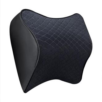 Nekkussen Lumbale Taille Ondersteuning Hoofdsteun Kussens Terug Auto Seat Foam Seat Geheugen Kussen Accessoires Ondersteunt Covers F2P5 zwart