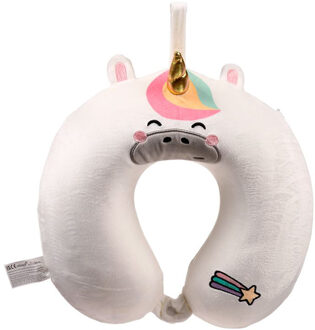 Nekkussen met ophanglus voor kinderen - game over - grijs - polyester - reiskussen voor onderweg - Nekkussens Wit