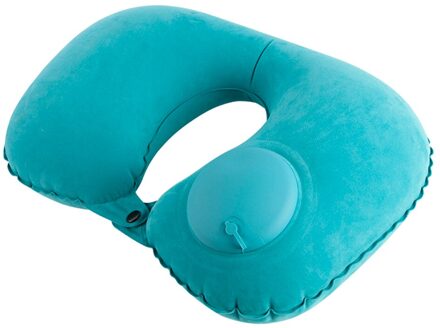 Nekkussen U-vormige Air Opblaasbare Reizen Kussen Nek Ondersteuning Home Auto Auto Accessoires blauw