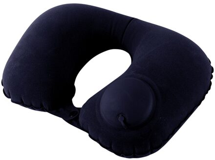 Nekkussen U-vormige Air Opblaasbare Reizen Kussen Nek Ondersteuning Home Auto Auto Accessoires donker blauw