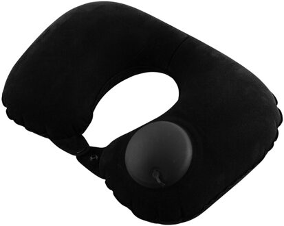 Nekkussen U-vormige Air Opblaasbare Reizen Kussen Nek Ondersteuning Home Auto Auto Accessoires zwart