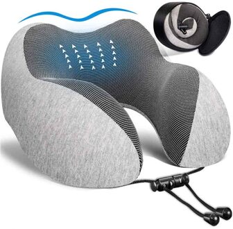 Nekkussen Zachte Pure Traagschuim Nekkussen Diepe Slaap Wasbare Vliegtuig Reizen U Vormige Kussen Reistas BN2