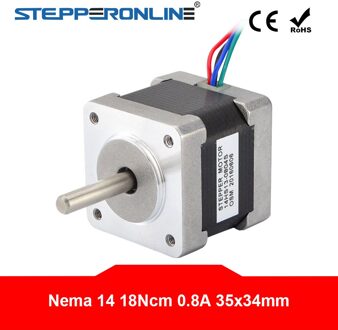 Nema 14 Stappenmotor 34 Mm 18Ncm(25.5 Oz. In) 0.8A 4-Lood Nema14 Stap Motor Voor 3D Printer/Cnc Robot