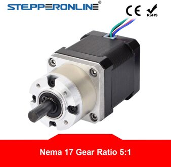 Nema 17 Stappenmotor 5:1 Planetaire Versnellingsbak Hoge Koppel Nema17 Geared Stappenmotor 1.68A Diy Cnc 3D Printer