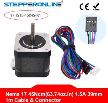 Nema17 Stappenmotor 42 Motor 39Mm Nema 17 Motor 42Bygh 1.5A(17HS4401S) 45Ncm Motor 4-Lead W/1M Pin Connector Voor 3D Printer 5stk
