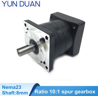 Nema23 Planetaire Versnellingsbak 10:1 Verhouding Snelheidsreductiemiddel 8Mm Input,15 Arcmin 15Nm Spur Planetaire Gear Stappenmotor Nema 23 Versnellingsbak Kit