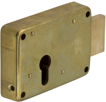 Nemef 1522K/5 Ls Opleg nachtschootslot | DM75mm | slotkast messing 81x117mm | 1 toers | DR 2+3. | draairichting: links - 9152255002