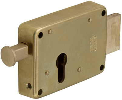 Nemef 1533K/5 Ls Opleg nachtschootslot | DM75mm | slotkast messing 81x117mm | 1 toers | DR 2+3. | draairichting: links - 9153355002
