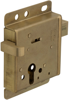 Nemef 1543K/5 Ls Opleg nachtschootslot | DM66mm | slotkast messing 100x137mm | 1 toers | DR 2+3. | draairichting: links - 9154355002