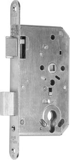 Nemef 1769/35,36 Paniekdeurslot | DM65mm | PC72mm | doorgaand voorplaat RVS 24x235mm afgerond | staal vernikkelde dag- en nachtschoot | 2 toers | DR 3