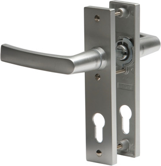 Nemef 3251 S Beslag kortschild rechthoekig | Blok kruk-kruk | beslagset | geveerd | krukstift 8mm | F1 aluminium | KE72-KE72 - 9325119720