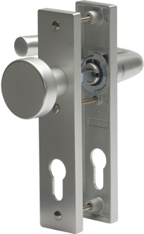 Nemef 3252 FP/L Beslag kortschild afgerond | Knop-geheel blind | beslagset | F1 aluminium | PC55 - 9325208550