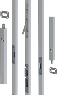 Nemef 5091 Veiligheidsinbouwespagnolet | SKG*** | lengte 3200 | RAL9006 | sluitplaat P 5092/12 | DR 1+2+3+4 | aluminium / kunststof - A000324371