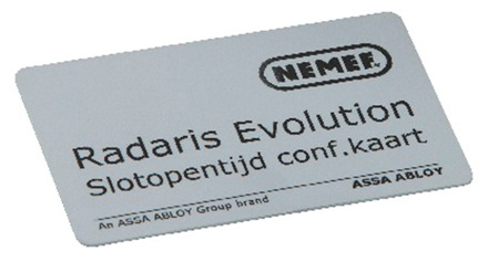 Nemef 7322 Slot-opentijd configuratiekaart radaris evolution | slot-opentijdkaart - 9732200000
