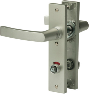 Nemef deur/kruk garnituur Din rechts F1 3251wc 8x63 (1 paar) - linksdraaiend