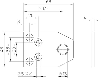 Nemef P 2565/12 Sluitplaat p2565/12 | staal verzinkt 68 x 48mm rechthoekig | per 10 stuks verpakt | DR 1+2+3+4 - 9256590030