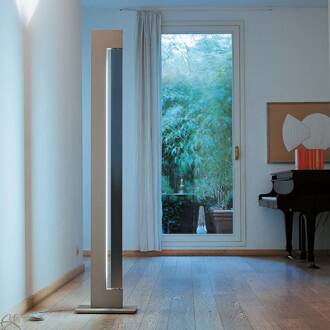 NEMO Ara vloerlamp dimbaar aluminium crème, gepolijst aluminium