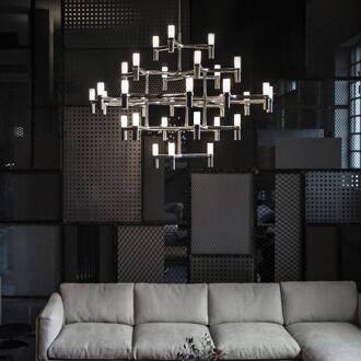 NEMO Crown Major hanglamp 30-lichts aluminium gepolijst aluminium, opaalwit