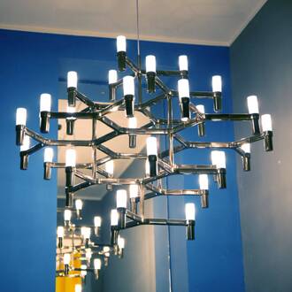 NEMO Crown Major hanglamp 30-lichts zwart zwart, opaalwit