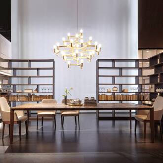 NEMO Crown Major hanglamp 30-vlammen goud gelakt. goud gelakt, opaalwit