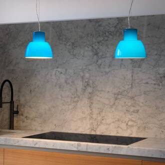 NEMO hanglamp Lorosae, blauw, Ø 20 cm, glas, E27