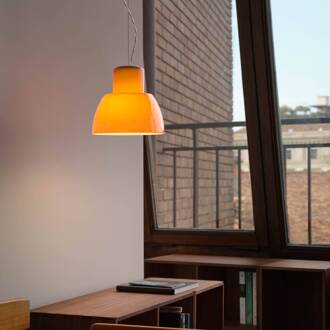 NEMO Hanglamp Nemo Lorosae, oranje, Ø 20 cm, glas, E27