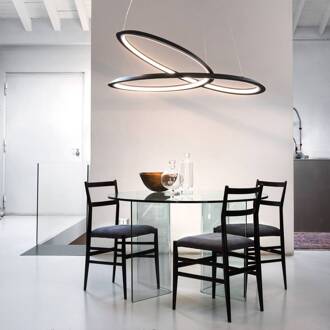 NEMO Kepler hanglamp 2.700K Down Ø110cm zwart zwart gelakt