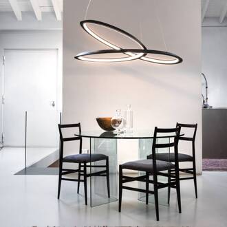 NEMO Kepler hanglamp 2.700K Down Ø84cm zwart zwart gelakt