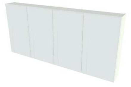 NEMO Spring Nebulo luxe spiegelkast - 140x65x17.8cm cm - 4 dubbelzijdige spiegeldeuren - glazen leggers - met stopcontact - zonder schakelaar - kleur: White Standard 20054321