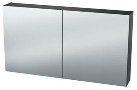 NEMO Spring Nebulo spiegelkast - 120x65x17.8cm - 2 deuren - glazen leggers - met stopcontact - zonder schakelaar - kleur: U960 ST9 Onyx Grey 20036980 Onyx Grey (donkergrijs)