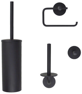 NEMO Spring Nero toiletaccessoireset toiletborstelset toiletrolhouder reserverolhouder enkele haak mat zwart AQ4P301Z Zwart mat