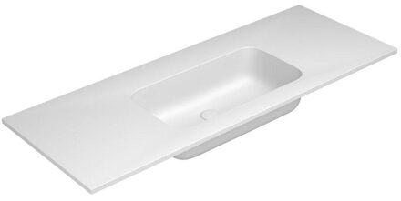 NEMO Stock by Falper Fin meubelwastafel met 1 wastafel center ceramilux met afvoergat zonder overloop zonder kraangat L1205 x W505 x H143 mm mat wit 100505 Wit mat