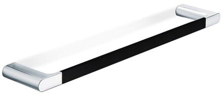 NEMO Stock Scura handdoekhouder 49 cm wandmontage 490 x 20 x 80 mm messing verchroomd zwart soft touch A2018BCU0010VM Zwart verchroomd