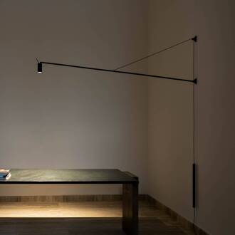 NEMO Swan LED wandlamp met beugel, dimbaar zwart, bruin