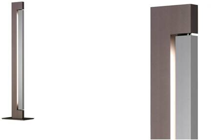 NEMO Vloerlamp NEMO Dime Mokka/Aluminium mokka bruin, gepolijst aluminium