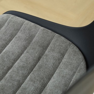 Nena-Liv eetkamerstoel zwart met zeegrijs zitkussen - zwart houten onderstel