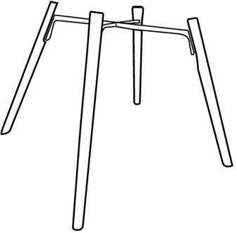 Nena walnoot houten onderstel - met kruis Bruin