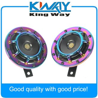 Neo Chrome Elektrische Compacte Auto Hoorn 335Hz/400Hz Loud Blast Tone Grill Mount 12V