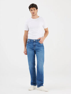 Neo heren relaxed straight fit jeans medium blue Blauw - 32-30