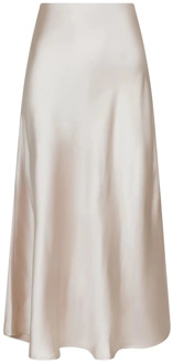 Neo Noir Bias Cut Sateen Rok Neo Noir , Beige , Dames - L