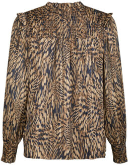 Neo Noir davina pattern blouse 166259 543 Camel - 36
