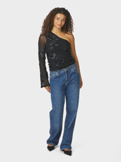 Neo Noir friana big flower mesh blouse 167272 100 black Zwart - 36