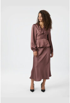 Neo Noir rista heavy sateen blouse 164803 393 dark rose Roze - 42